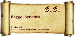 Bogya Benedek névjegykártya