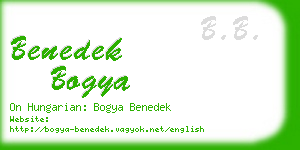 benedek bogya business card